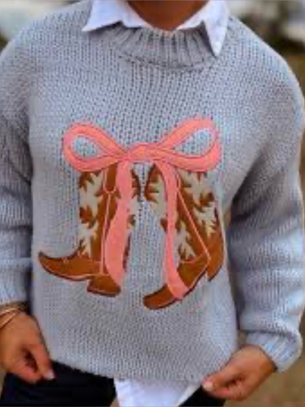 NWT Aqua Blues light blue Knit boots & 🎀 Sweater size small # 1155